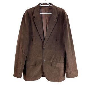 Gap Blazer Jacket Sport Coat Mens Large‎ Brown Velvet Cotton 2 Button